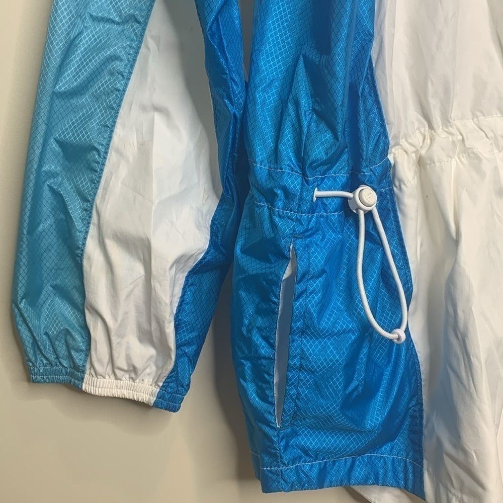 Nike | Vintage Blue White Oversized Classic Swoosh Windbreaker Jacket L 12/14 - Picture 12 of 17